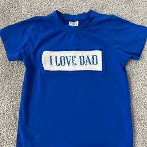 Blue Kids Shirt with 'I Love Dad' Design
